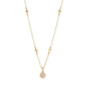 Kendra Scott Nola Gold Necklace with Drusy Pendant